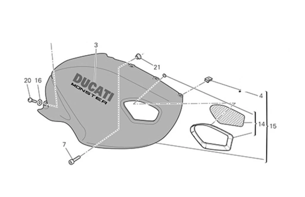 Ducati FAIRING RH 48012591CS 1 Ducati FAIRING RH 48012591CS